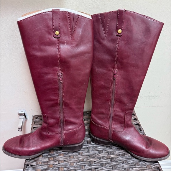 INC Tall Fawne Leather Riding Boots in Merlot (Burgandy), Size 10M Wide Calf - Picture 7 of 7